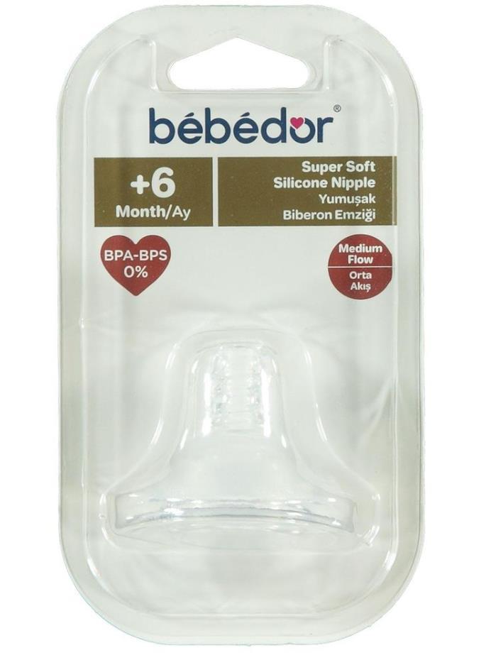 BEBEDOR 332 BİBERON EMZİĞ SİLİKON YUMUŞAK 6+ ORTA AKIŞ