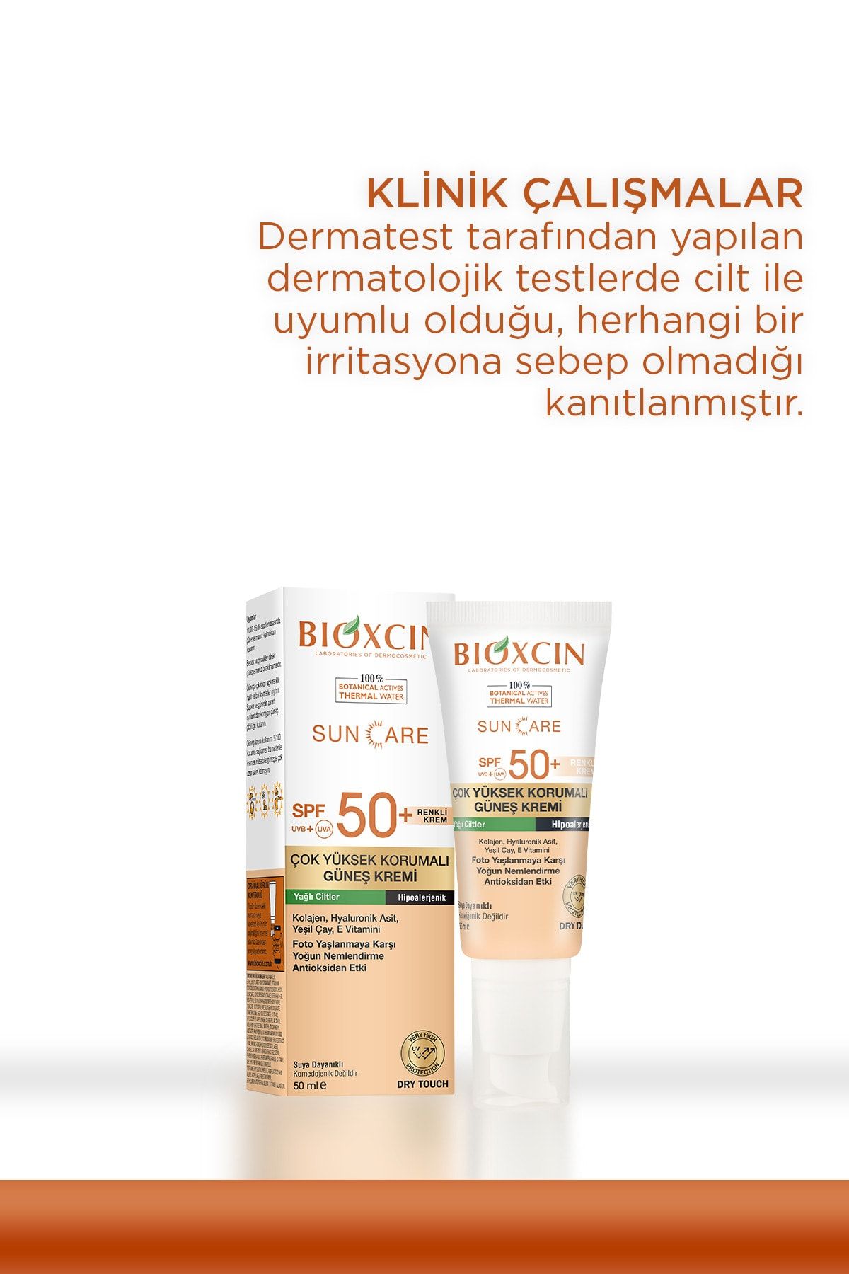 BIOXCIN SUNCARE YAĞLI RENKLİ KREM SPF50 50ML