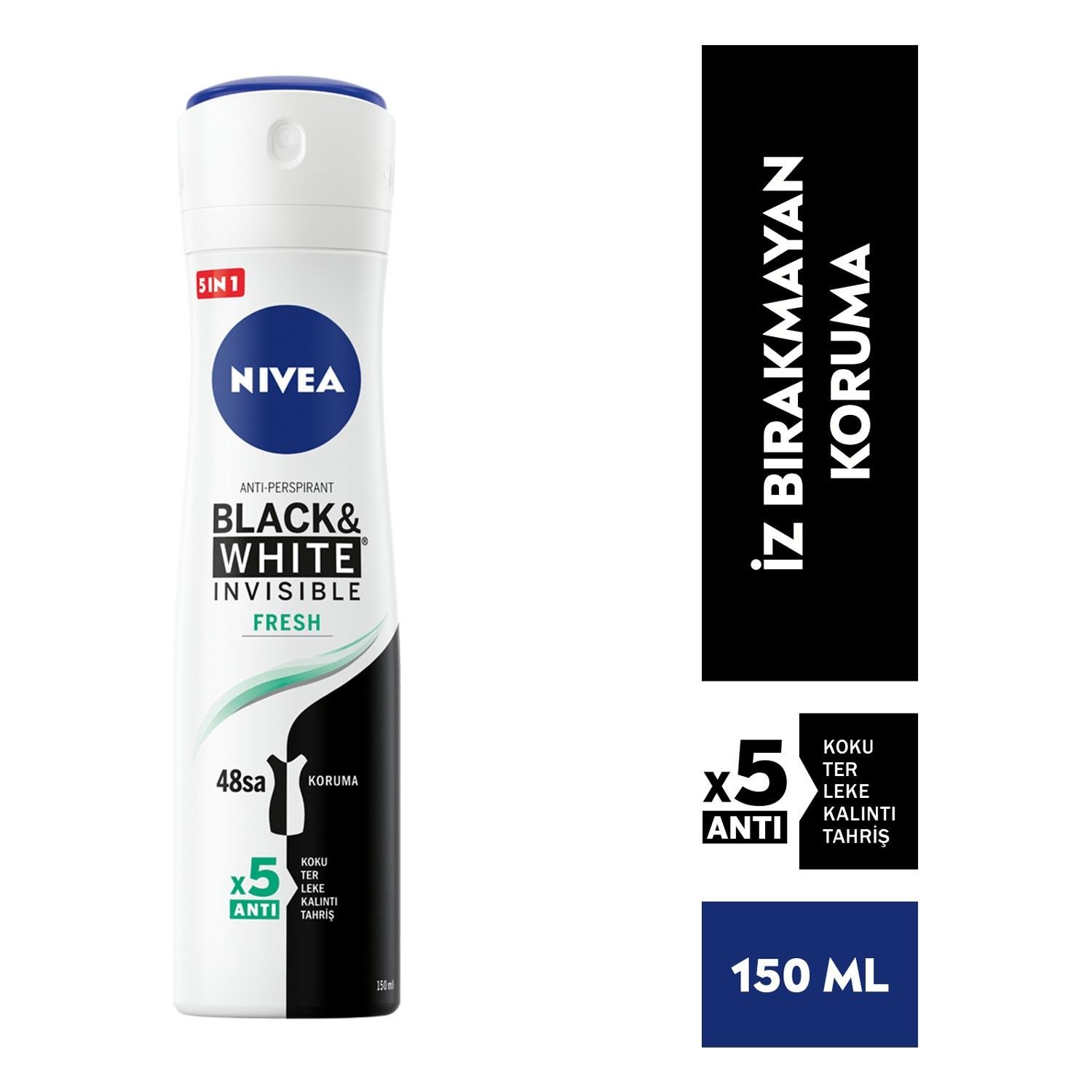 NIVEA DEODORANT WOMEN BLACK&WHITE INVISIBLE FRESH 150ML