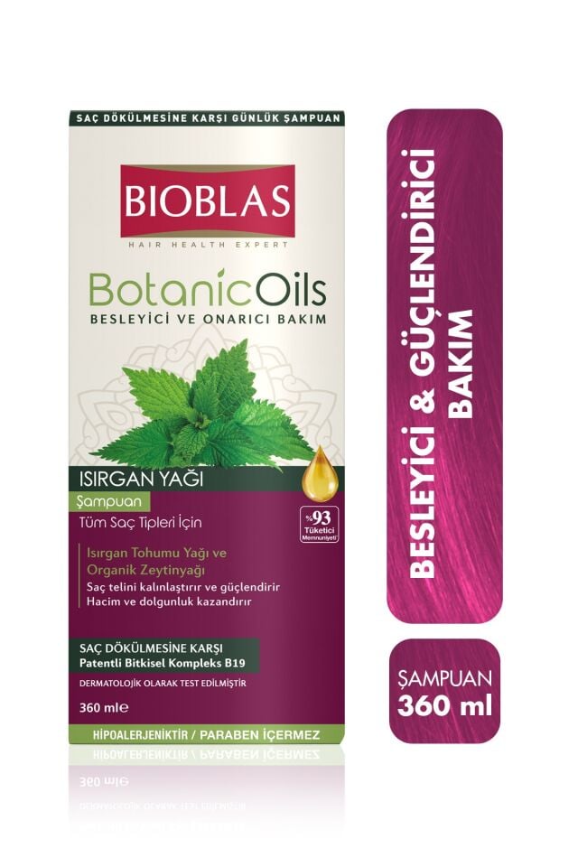 BIOBLAS ORGANIC OILS ISIRGAN YAĞLI ŞAMPUAN 360 ML