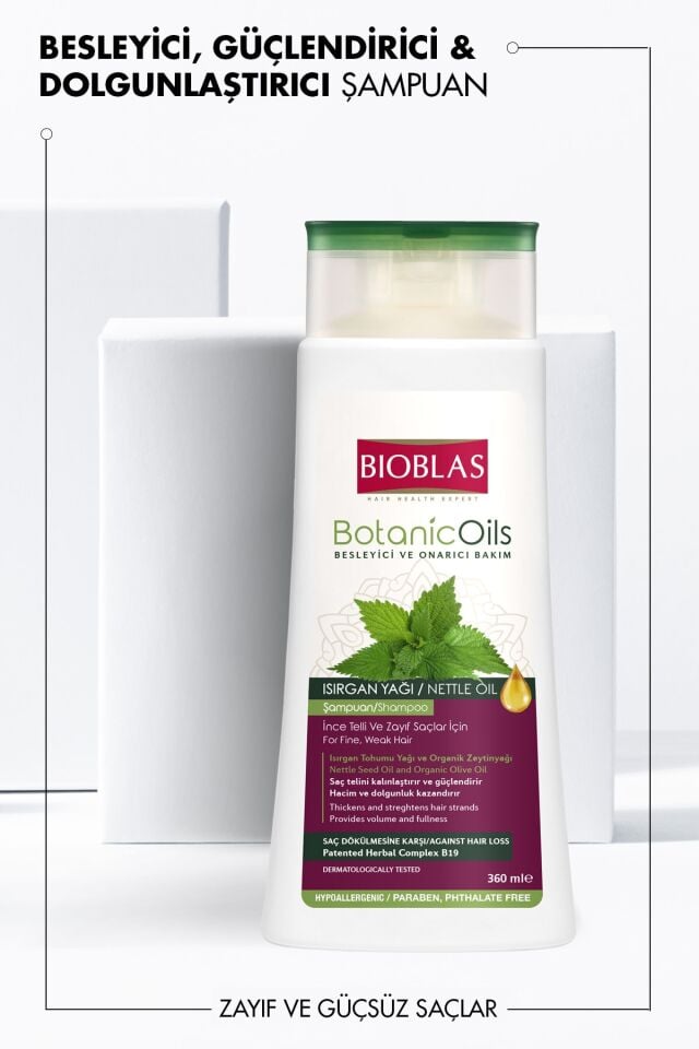 BIOBLAS ORGANIC OILS ISIRGAN YAĞLI ŞAMPUAN 360 ML