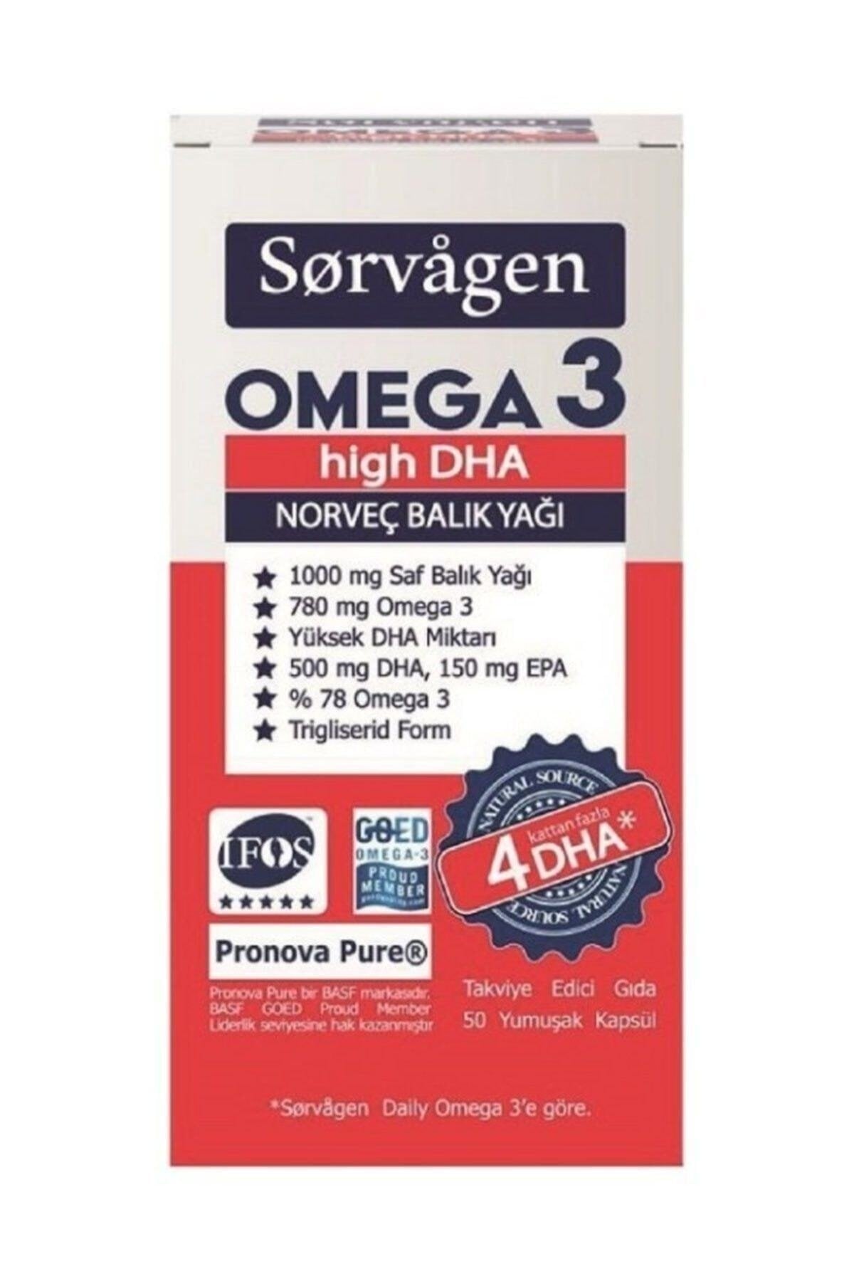 SORVAGEN OMEGA 3 HİGH DHA NORVEÇ BALIK YAĞI 50 KAPSÜL