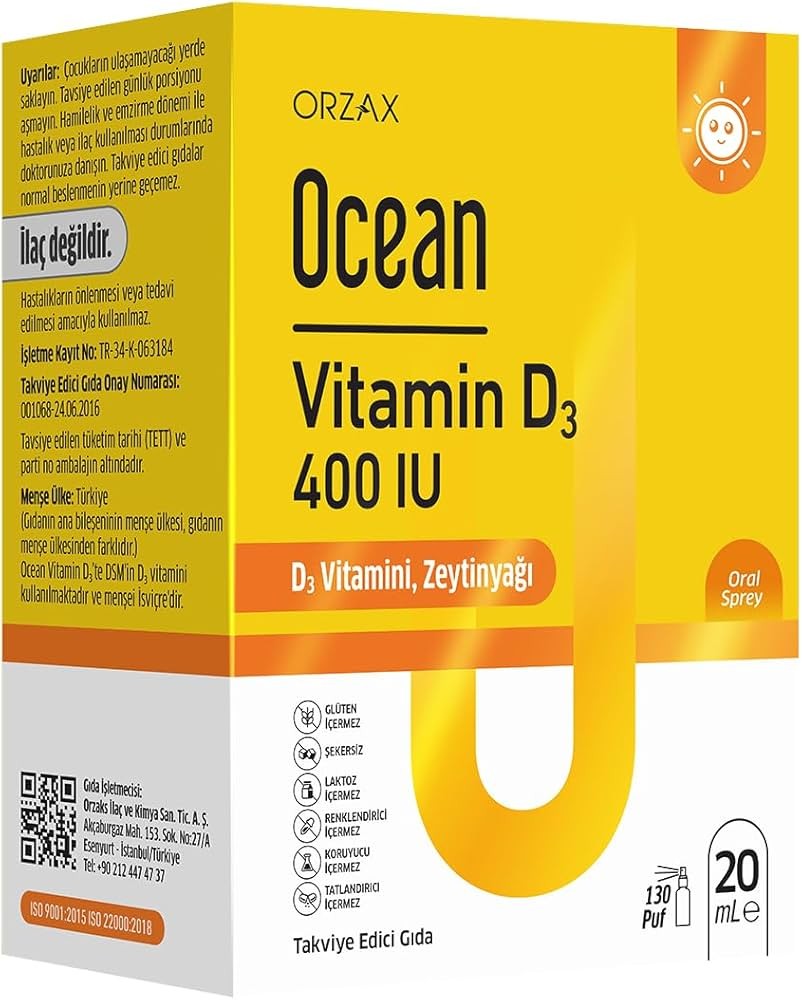 OCEAN VİTAMİN D3 400 IU ORAL SPREY 20 ML YENİ AMBALAJ