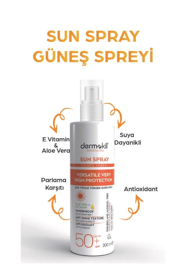 DERMOKİL GÜNEŞ SPREYİ SPF50+ 200ML