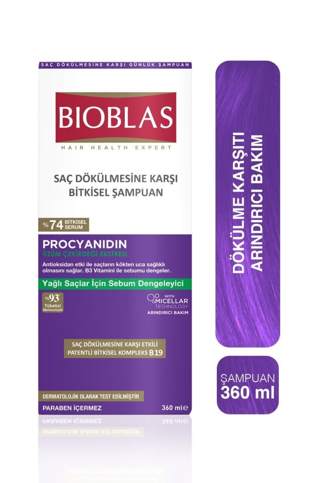 BIOBLAS PROCYANIDIN SAÇ DÖKÜLMESİNE YAĞLANMAYA KARŞI ŞAMPUAN 360 ML