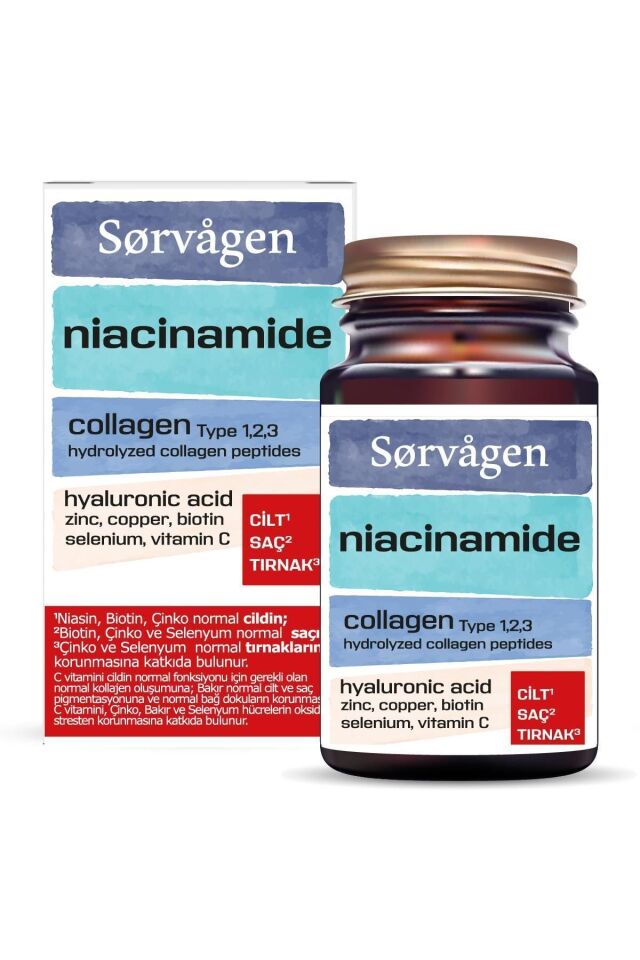 SORVAGEN NİACİNAMİDE COLLAGEN HYALURONİC ACİD 60 TABLET