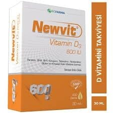 NEWVİT VİTAMİN D3 600 IU DAMLA