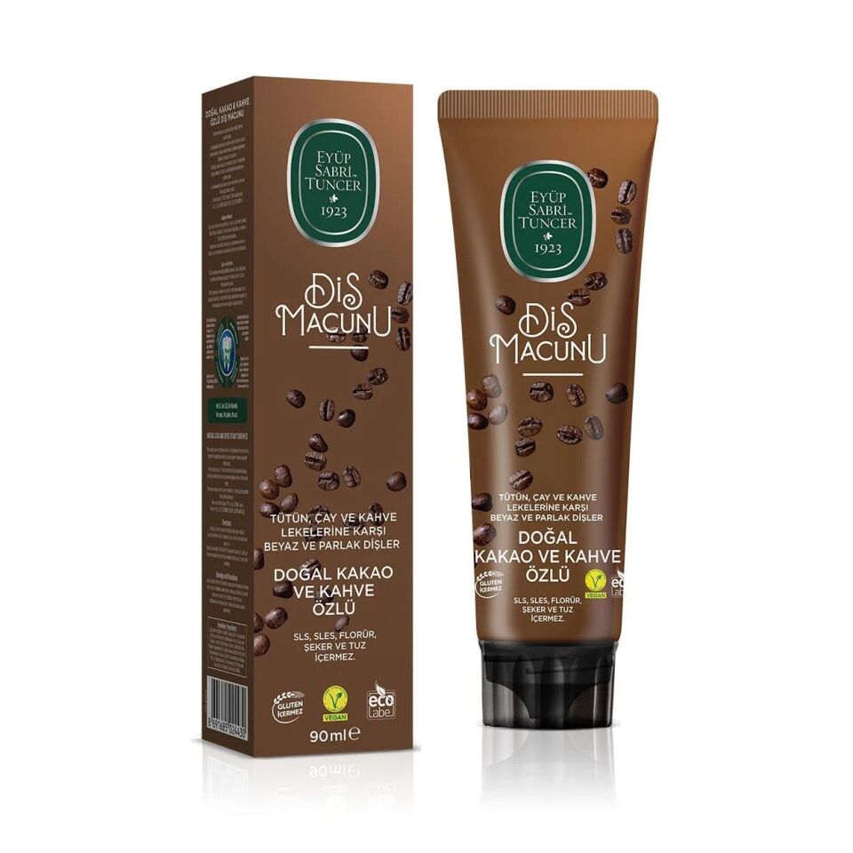 EYÜP SABRİ TUNCER DOĞAL KAKAO VE KAHVE ÖZLÜ DİŞ MACUNU 90 ML