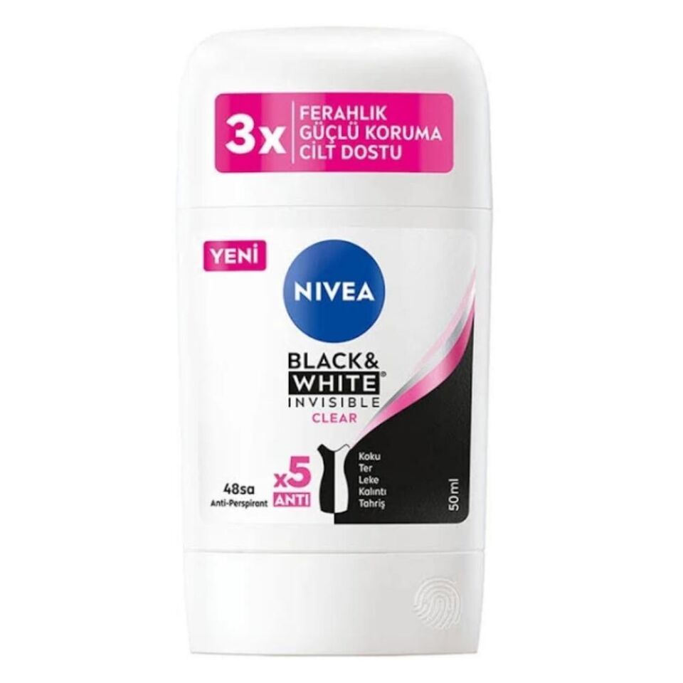 NIVEA STICK WOMEN BLACK&WHITE IINVISIBLE CLEAR 50 ML