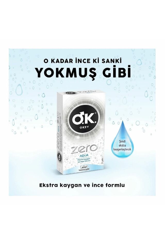 OKEY PREZERVATİF ZERO AQUA 10 LU