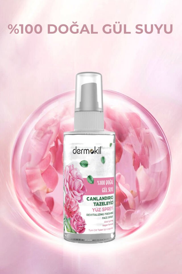 DERMOKİL DOĞAL GÜL SUYU CANLANDIRICI TAZELEYİCİ YÜZ SPREYİ