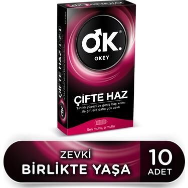 OKEY ÇİFTE HAZ PREZERVATİF 10LU
