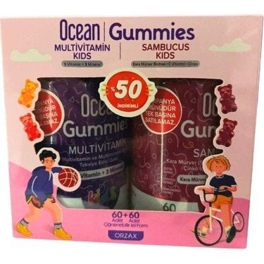 OCEAN YILBASI SETI KIDS GUMMIES SAMBUCUS 60+MULTIVITAMIN 60 LI