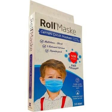 ROLL MASKE ÇOCUK ERKEK 10LU