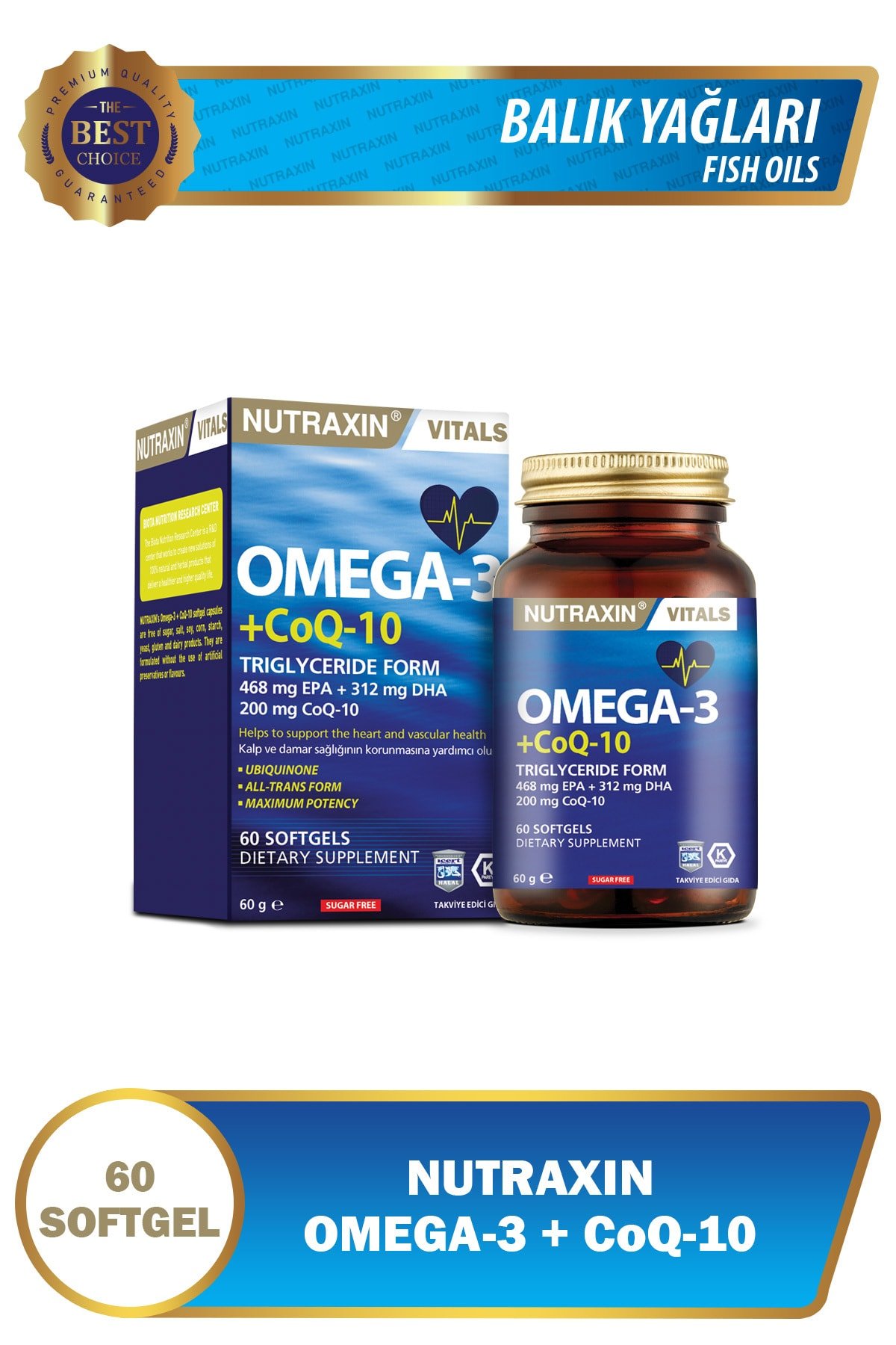 NUTRAXIN OMEGA3+COQ-10 60 SOFT JEL