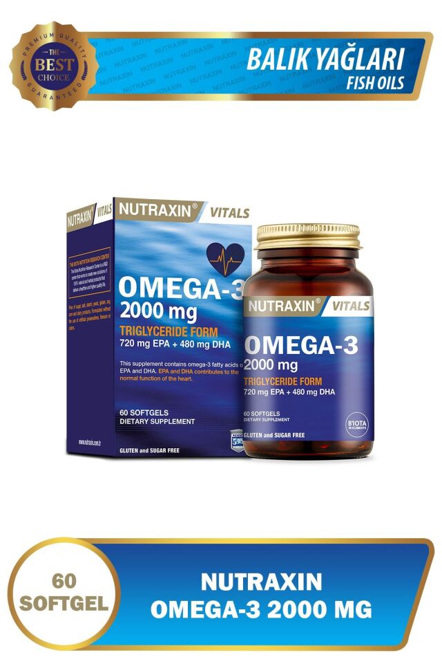 NUTRAXIN OMEGA3 2000 MG 60 SOFT JEL