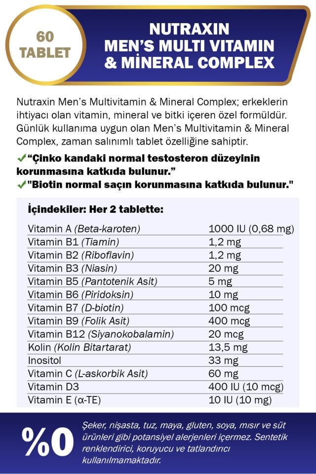 NUTRAXIN MEN VITAMIN 60 TABLET