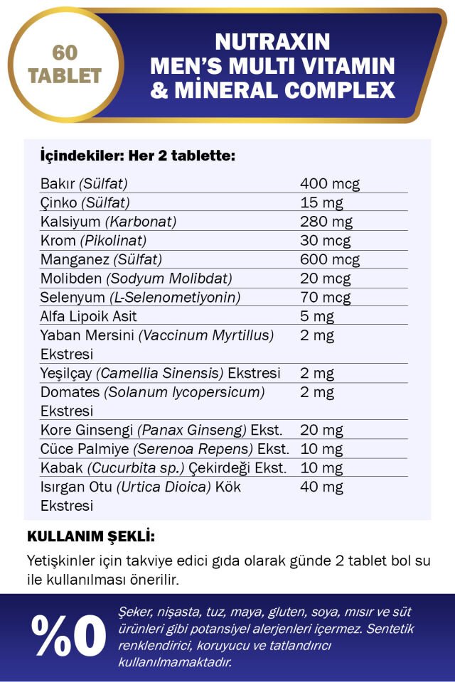 NUTRAXIN MEN VITAMIN 60 TABLET