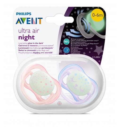 AVENT ULTRA AİR NİGHT TİME 0-6 AY KIZ 2 Lİ EMZİK SCF376/19