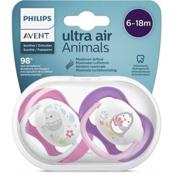 AVENT ULTRA AİR ANİMALS 6-18 AY 2Lİ KIZ EMZİK