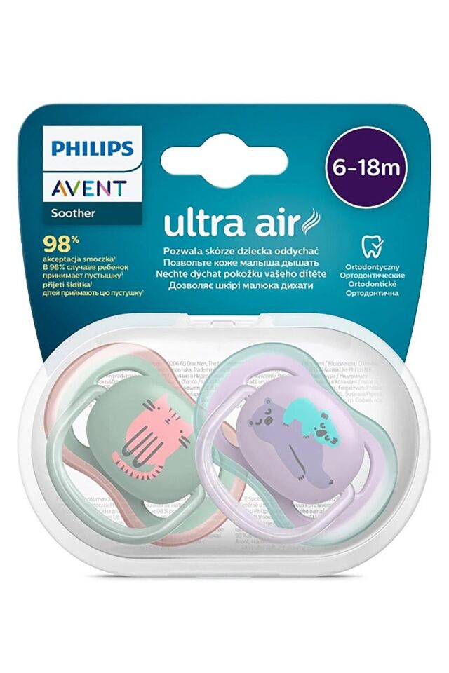 AVENT ULTRA AİR 6-18 AY KIZ 2 Lİ EMZİK SCF085/61