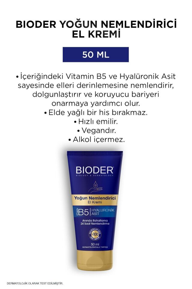 BIODER NEMLENDİRİCİ EL KREMİ 50ML