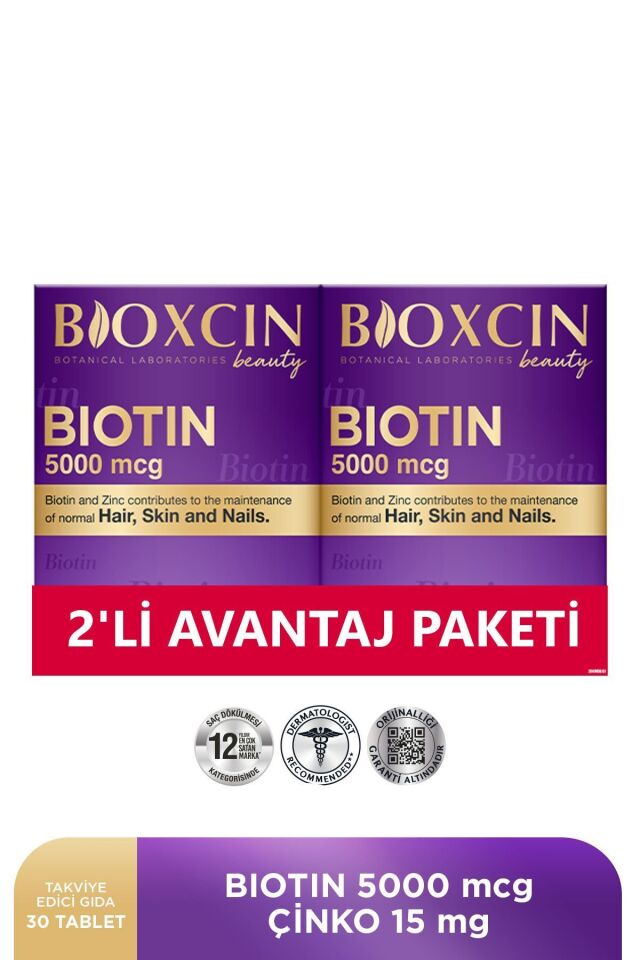 BİOXCİN BİOTİN 5000 MCG 30 TABLET 2'Lİ