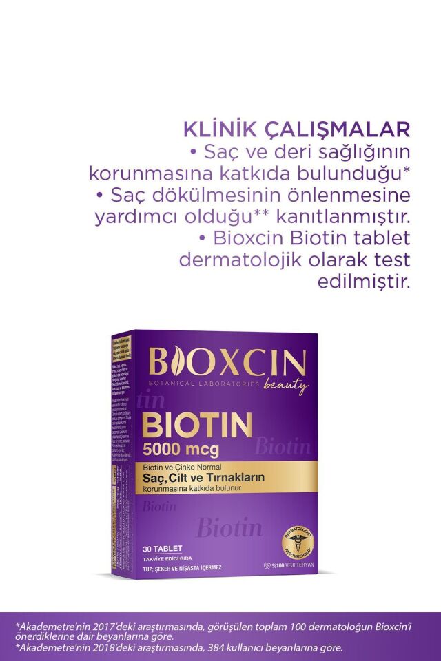 BİOXCİN BİOTİN 5000 MCG 30 TABLET 2'Lİ