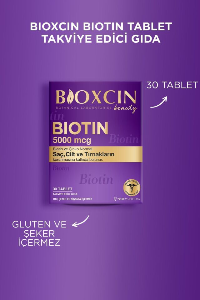 BİOXCİN BİOTİN 5000 MCG 30 TABLET 2'Lİ