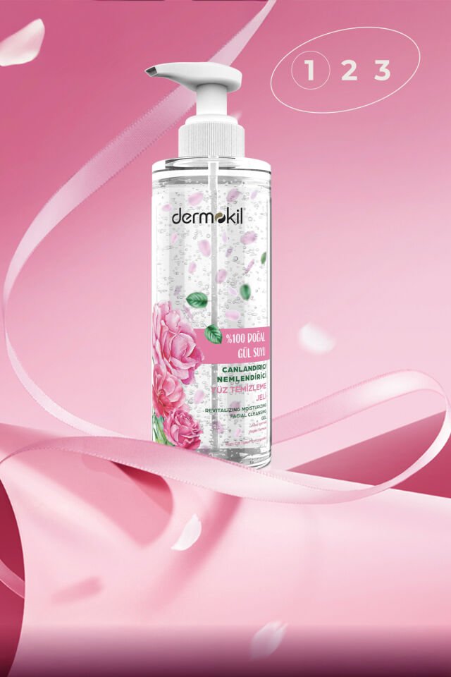 DERMOKİL 200 ML GÜL SUYU NEMLENDİRİCİ YÜZ JELİ