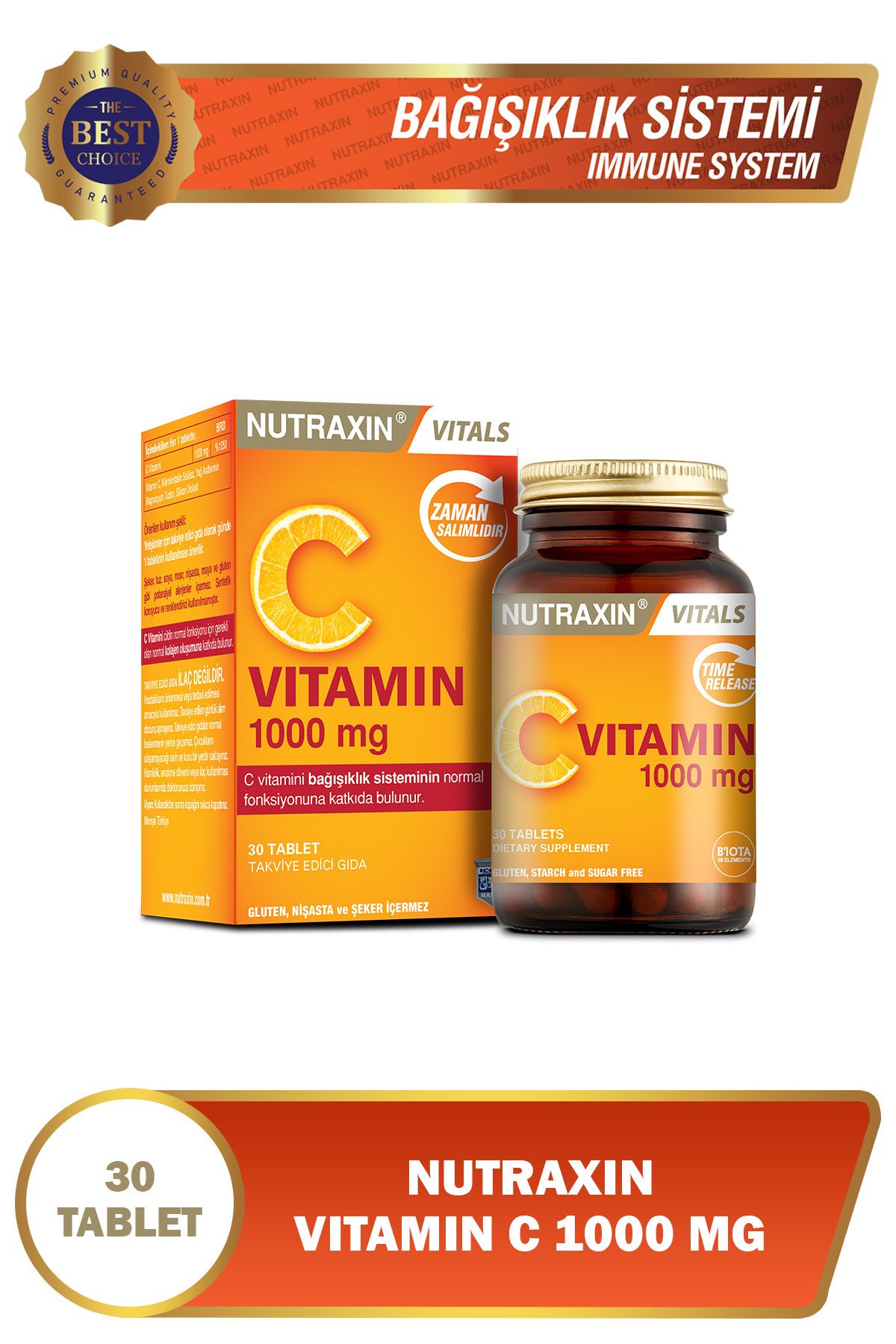 NUTRAXIN C VİTAMİN 1000MG 30 TABLET