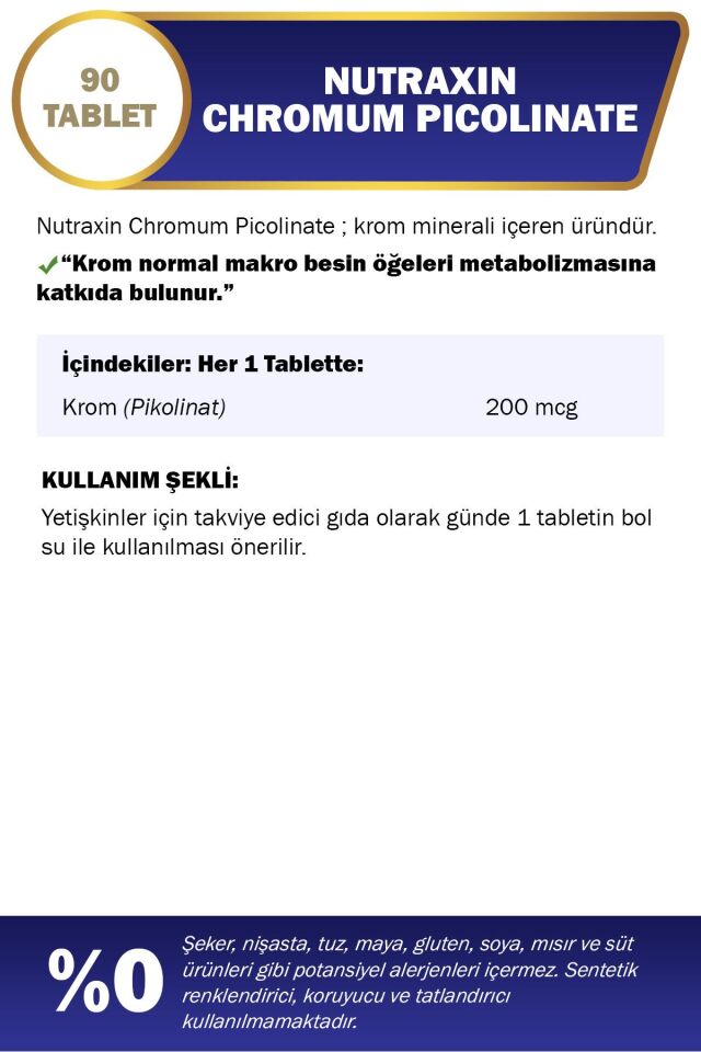 NUTRAXIN CHROMIUM PICOLINAT 90 TABLET