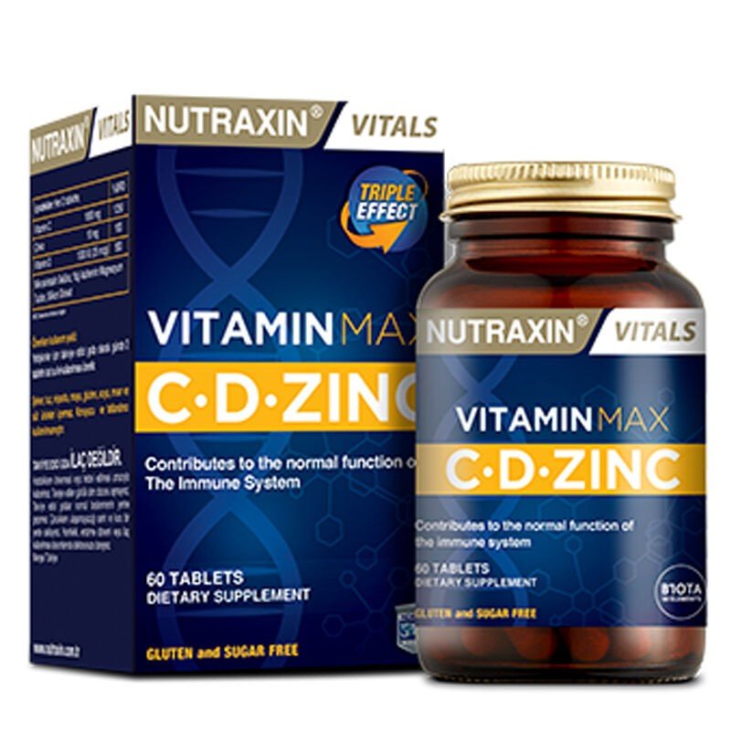 NUTRAXIN VITAMIN MAX C + D ZINC 60 TABLET