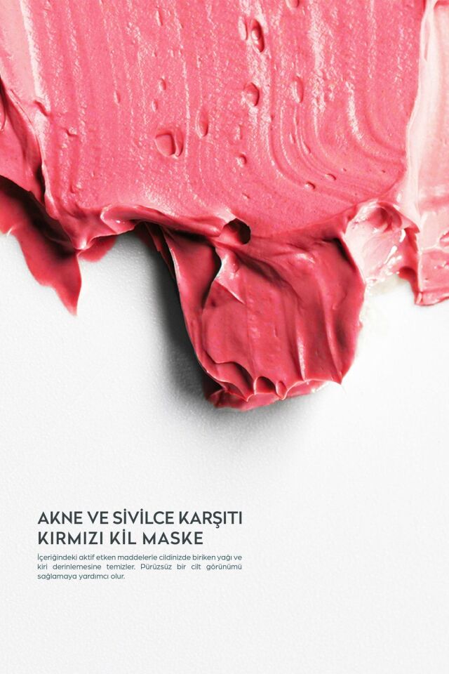 DERMOKİL AKNE VE SİYAH NOKTA KARŞITI KIRMIZI KİL MASKESİ