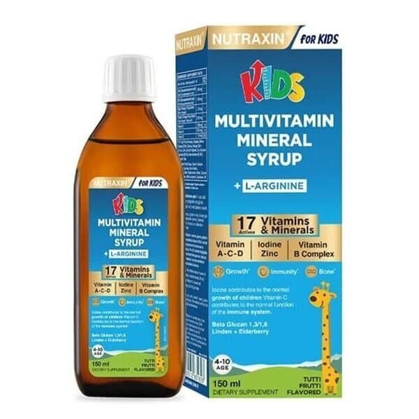 NUTRAXIN KIDS MULTİVİTAMİN MİNERAL ŞURUP 150ML