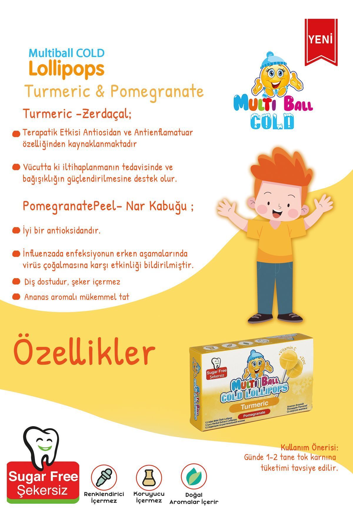 MULTIBALL COLD - TURMERİC 12 Lİ LOLİPOP