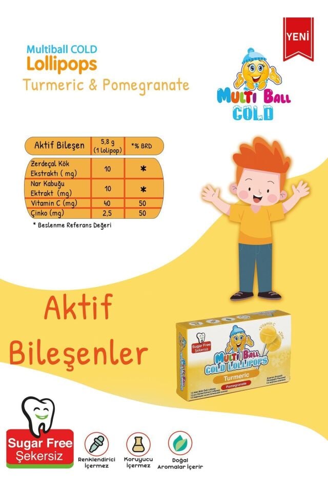 MULTIBALL COLD - TURMERİC 12 Lİ LOLİPOP