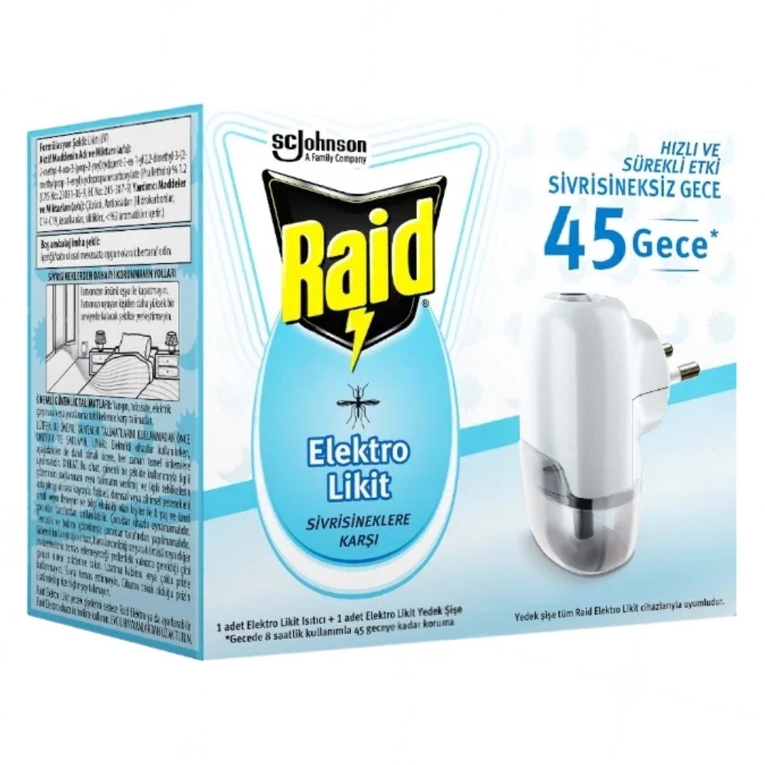 RAİD ELEKTRO LİKİT CİHAZ+YEDEK 27,4 ML 45 GECE