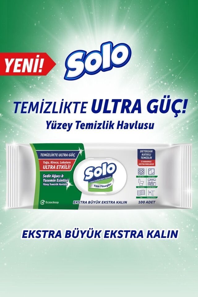 SOLO YÜZEY TEMİZLİK HAVLUSU DOĞAL SEDİR AĞACI 100LÜ