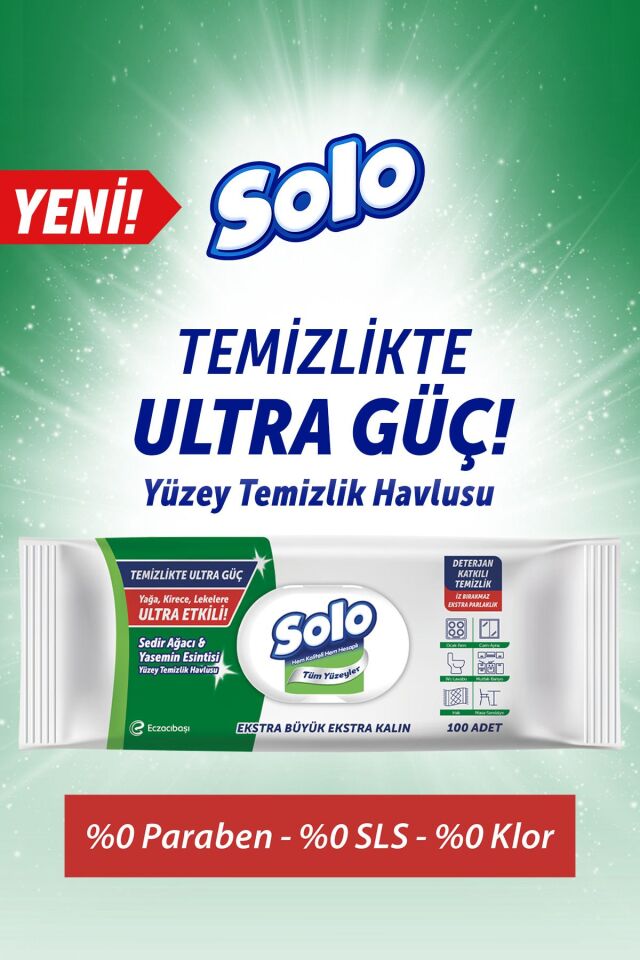 SOLO YÜZEY TEMİZLİK HAVLUSU DOĞAL SEDİR AĞACI 100LÜ