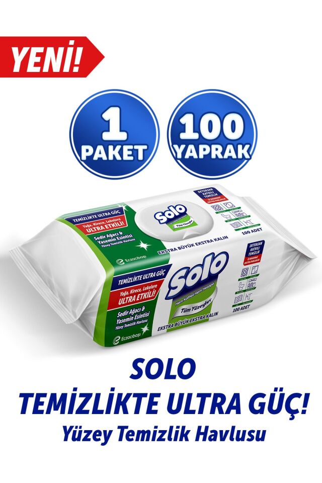 SOLO YÜZEY TEMİZLİK HAVLUSU DOĞAL SEDİR AĞACI 100LÜ