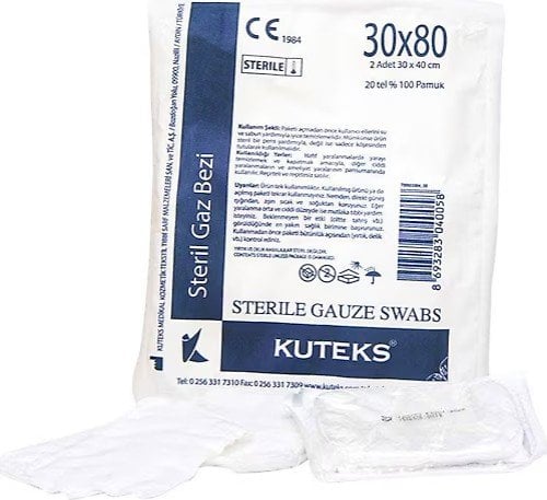 KUTEKS STERİL GAZLI BEZ 30 X 80 CM