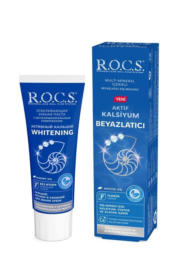 ROCS AKTİF KALSİYUM BEYAZLATICI DİŞ MACUNU 75 ML