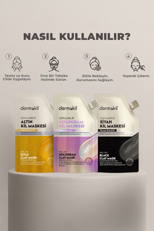 DERMOKİL SOYULABİLİR ALTIN KİL MASKE 50 ML