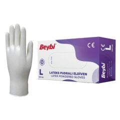 BEYBİ LATEX PUDRALI MUAYENE ELDİVENİ LARGE 100 LÜ