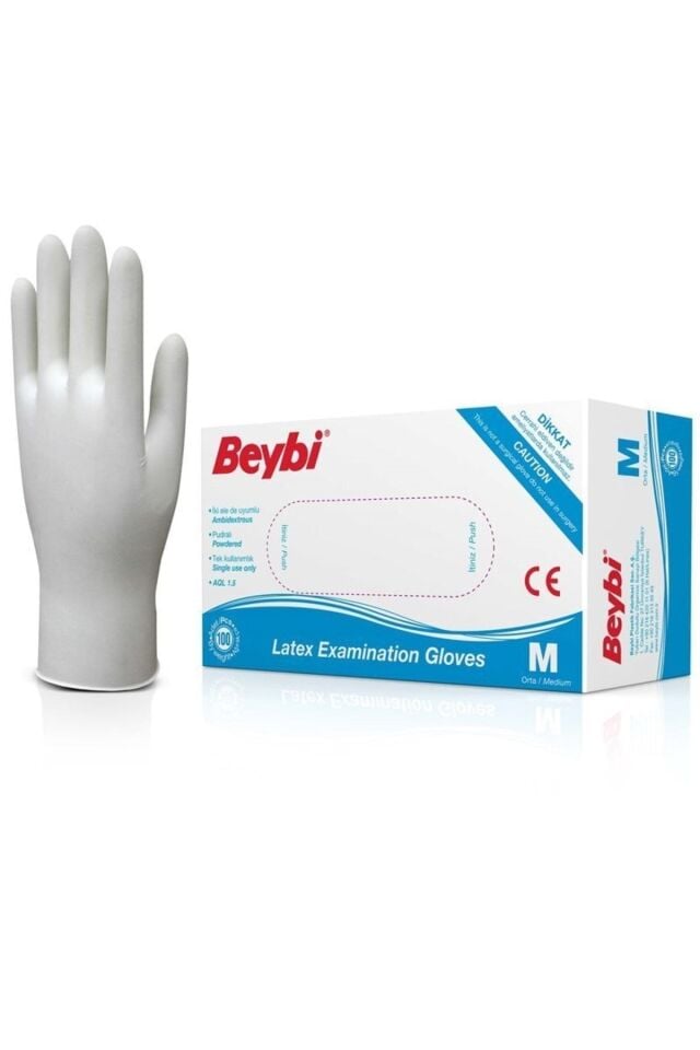 BEYBİ LATEX PUDRALI MUAYENE ELDİVENİ MEDİUM 100 LÜ