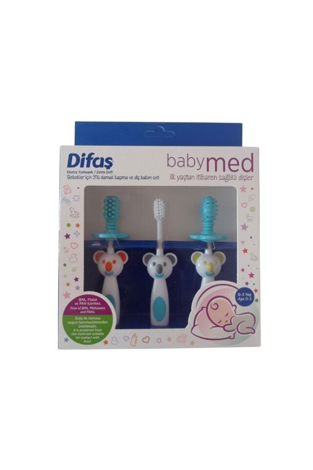 DİFAŞ BABYMED EKSTRA YUMUŞAK DİŞ FIRÇASI 3'LÜ SET MAVİ