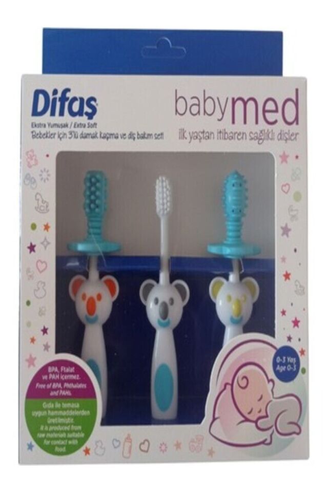 DİFAŞ BABYMED EKSTRA YUMUŞAK DİŞ FIRÇASI 3'LÜ SET MAVİ