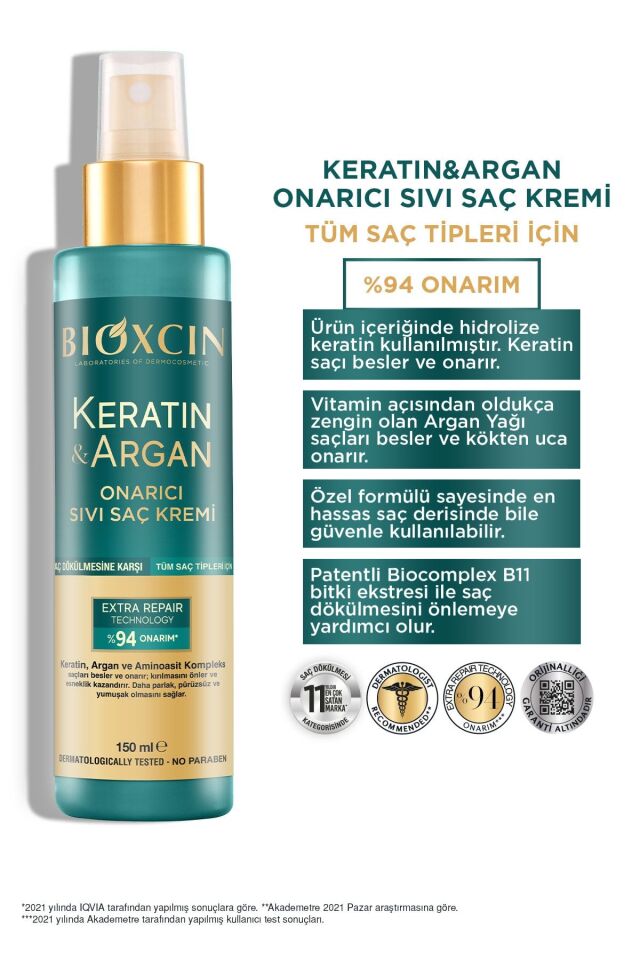 BIOXCIN KERATIN ARGAN SIVI SAC KREMI 150ML