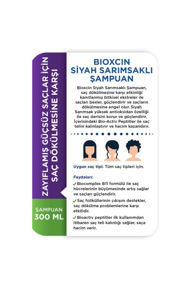 BIOXCIN SIYAH SARIMSAK ŞAMPUANI 300 ML